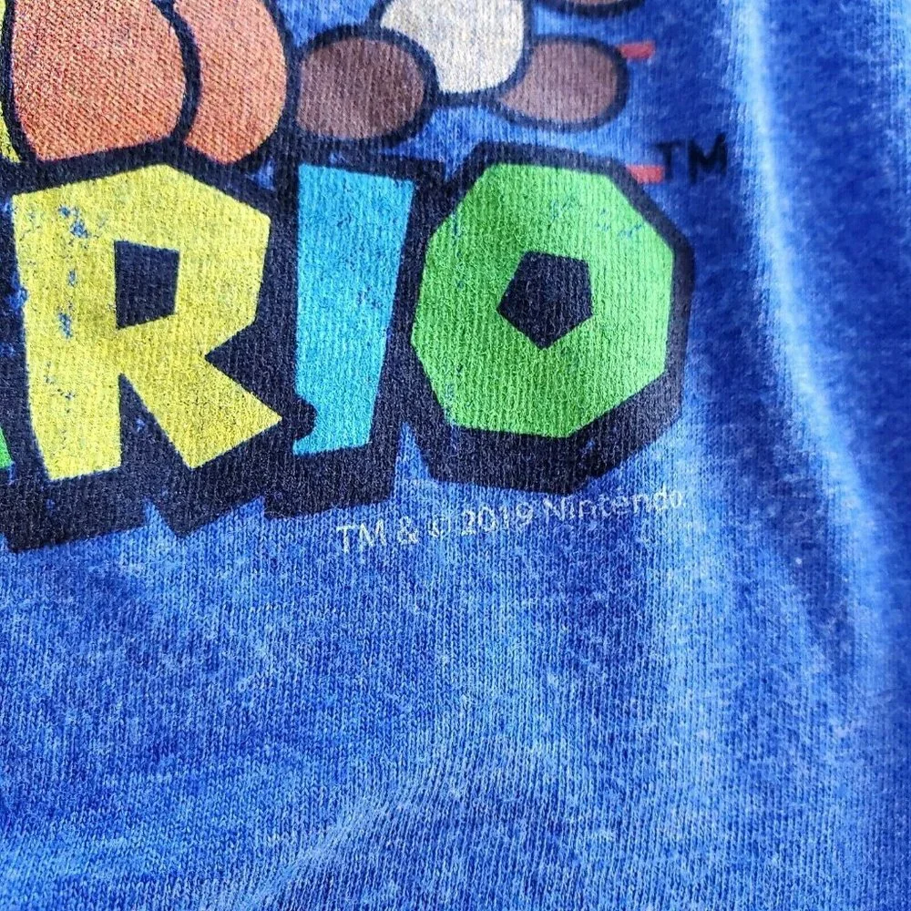 Blue GAP Kids Boys Super Mario Nintendo Long Sleeve T-Shirt Top Tee Size XL EUC